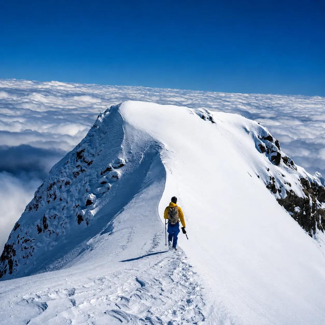 Ascensión en el Volcán Villarrica sobre las nubes