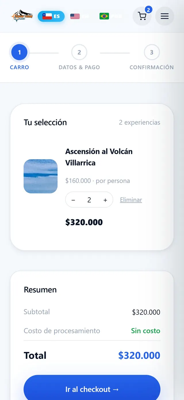 Carro de Snow Tour con la ascensión para 2 personas